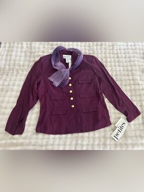 Plum Button-Front Women's Blazer